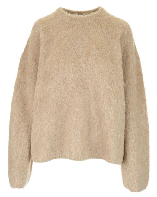 Totême Alpaca Knit Sweater in Natural | Lyst