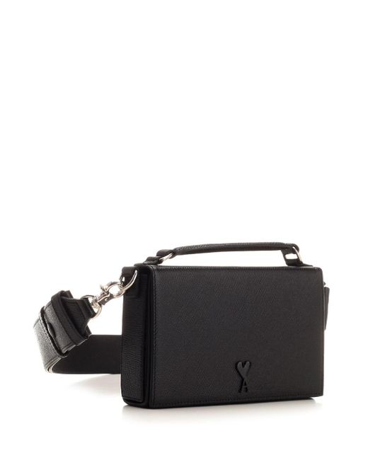 AMI Black Lunch Box Handbag for men