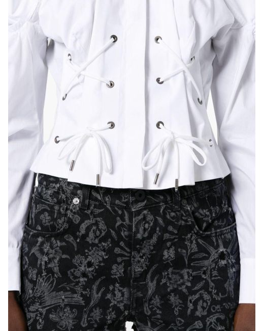 Vivienne Westwood White Orb-Embroidered Cotton Shirt