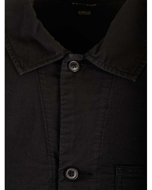 C P Company Black Multi-pocket Overshirt for men