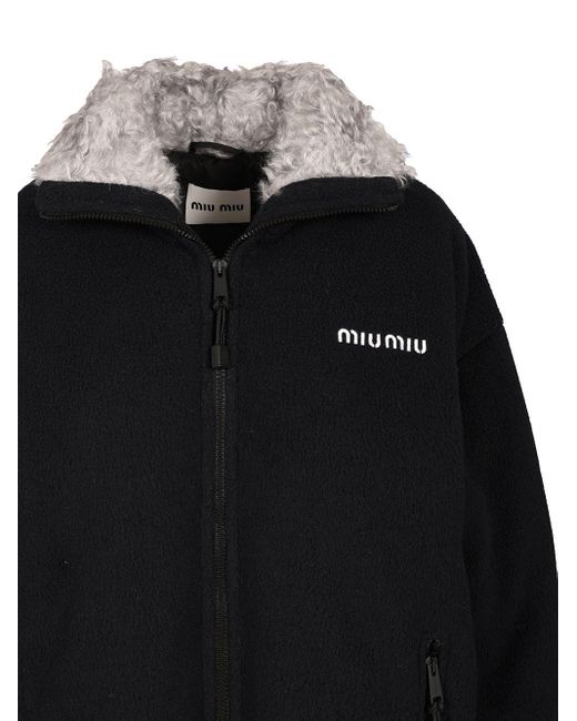 Miu Miu Black Recycled Fleece Jacket