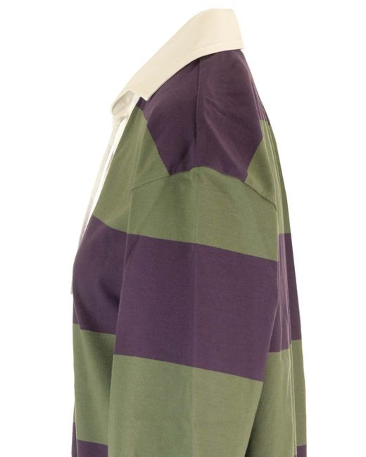 Dries Van Noten Gray Striped Polo Dress
