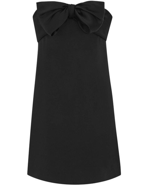 Saint Laurent Black Mini Dress With Bow