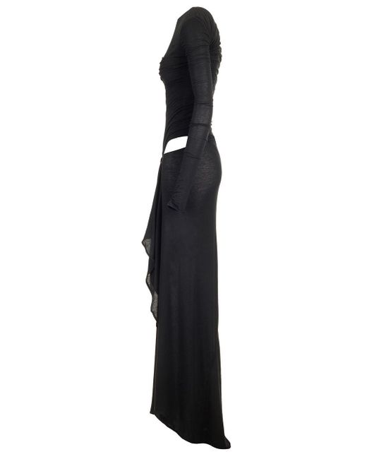 ワンピース THE ATTICO DRAPED DRESS The Attico Long draped jersey dress | The Fashion Square