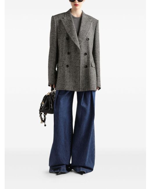 Dolce & Gabbana Blue Pantalone Gamba Ampia