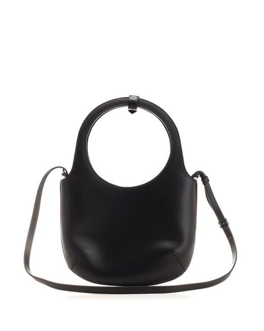 Courreges Black Leather Hobo Bag