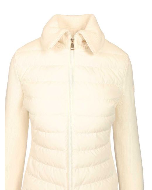 Moncler White Padded Wool Cardigan