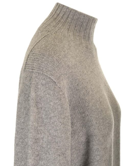 The Row Gray Cashmere Turtleneck