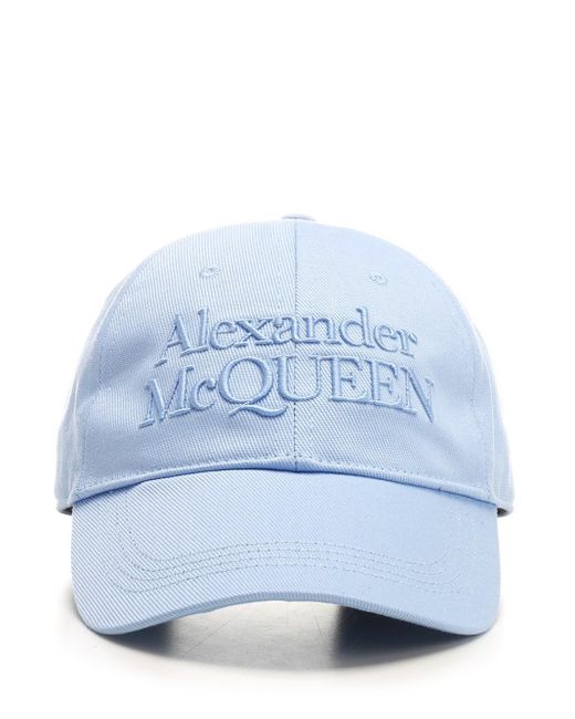 Alexander McQueen Cotton Light Blue Baseball Cap Lyst