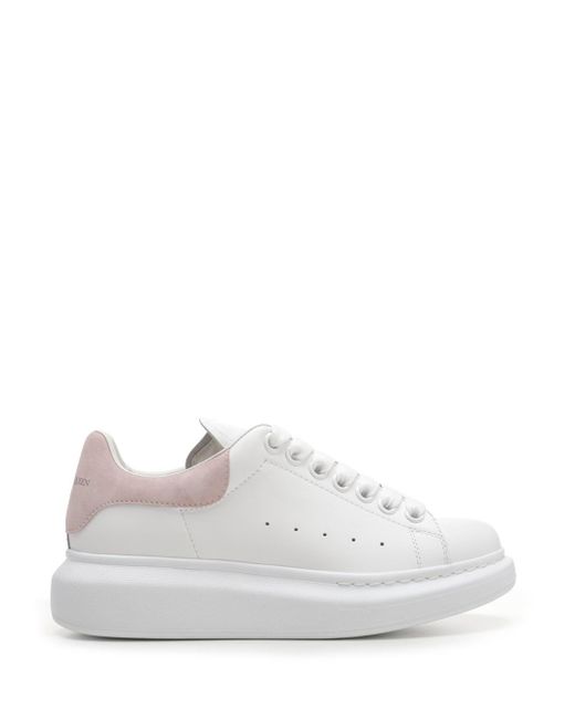 Alexander McQueen White Oversize Sneakers With Pink Heel