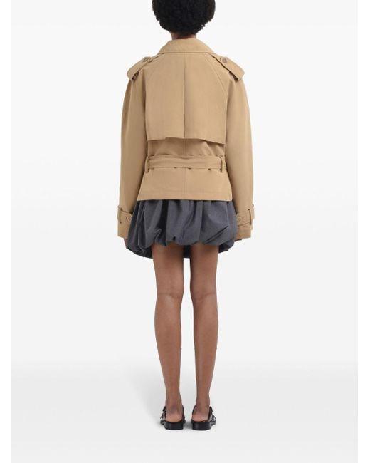 Marni Short Trench Coat With Belt Jackets in Natural | Lyst