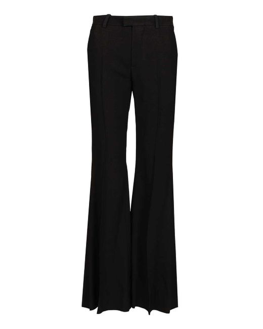 Balenciaga Flared Trousers In Black Flowing Viscose