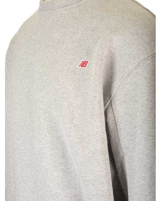New Balance Gray "made In Usa" Long-sleeved Core T-shirt for men