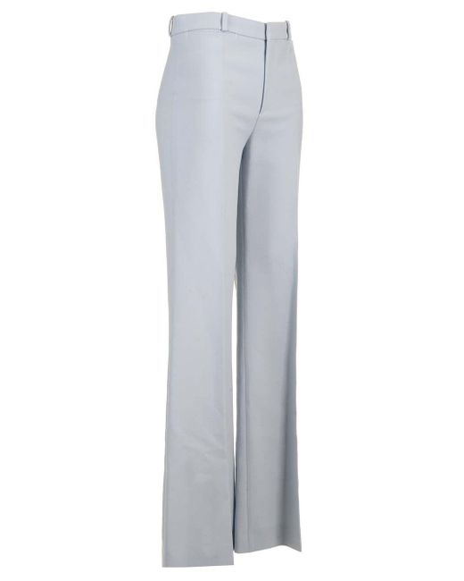 Chloé Gray Wool Crepe Flared Trousers