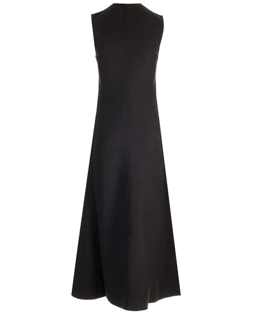 Totême  Black Fluid Dress With V-neck