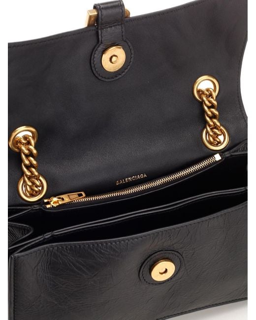 Balenciaga Small Black "crush" Shoulder Bag