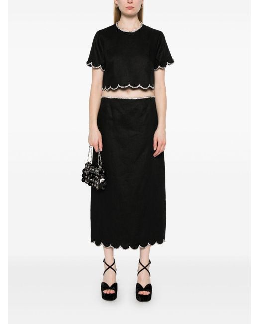 スカート ZIMMERMANN CRUSH SILK BLEND SKIRT Zimmermann Crush Flared linen and silk midi skirt Zimmermann
