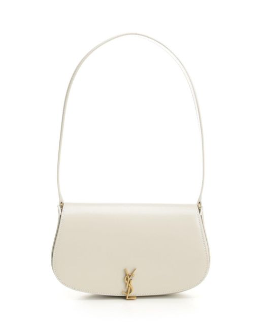 Saint Laurent White "demi Lune" Hobo Bag