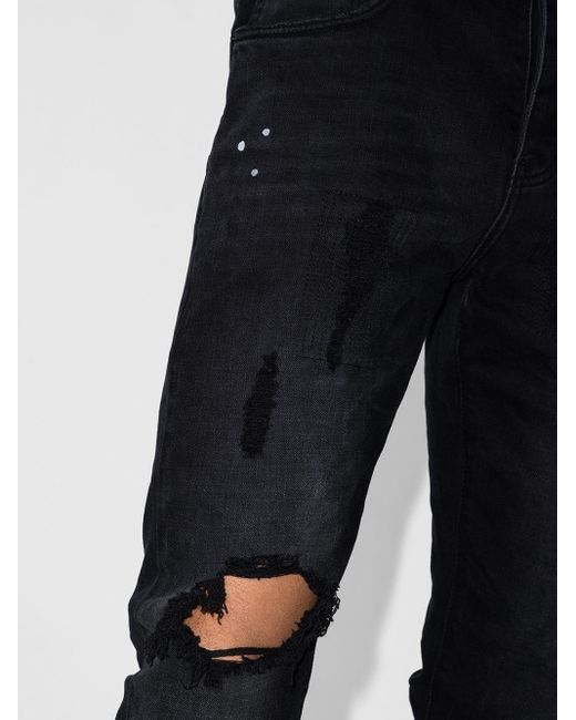Purple Black Jeans Medium Waist for men