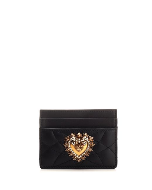 Dolce & Gabbana Black Quilted Leather Card Case