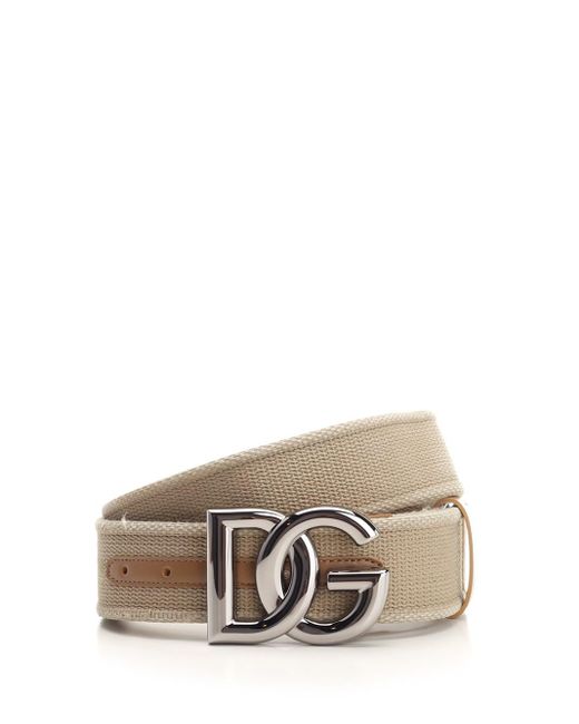 Dolce & Gabbana Natural Beige Fabric Belt