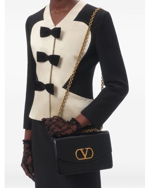 Valentino Garavani Black Crepe Couture Jacket With Bows