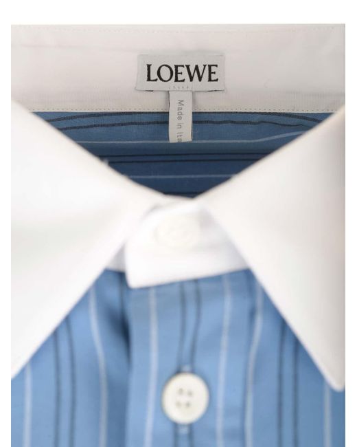 Loewe Blue Contrasting Collar Shirt for men