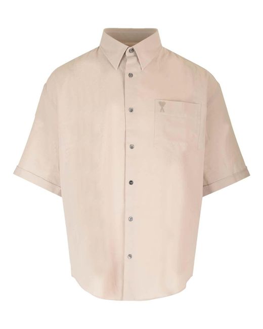 AMI Natural Boxy Cotton Shirt for men