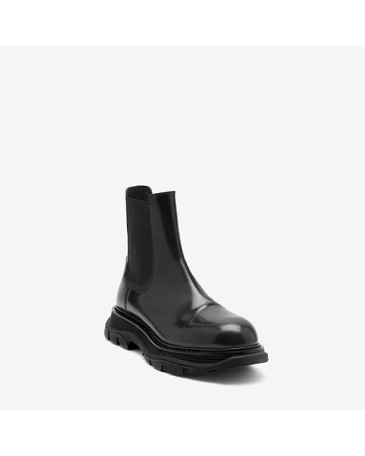 Alexander McQueen Black Tread Chelsea Boot for men