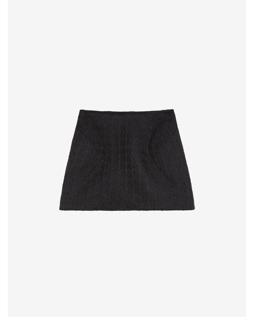 McQueen Black Light Tweed Mini Skirt