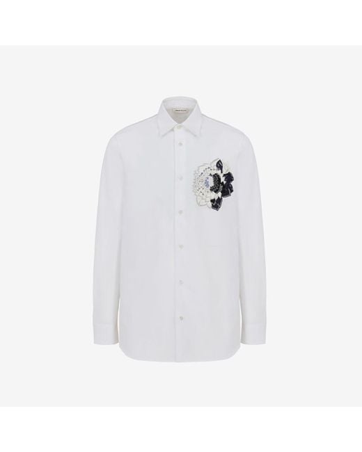 Chemise décontractée dutch flower Alexander McQueen pour homme en coloris White
