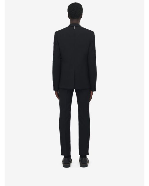Alexander McQueen Black Raw Edge Canvas Single-breasted Jacket for men