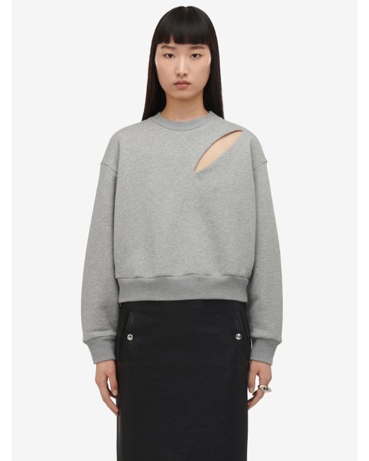 Alexander McQueen Gray Asymmetrisches sweatshirt