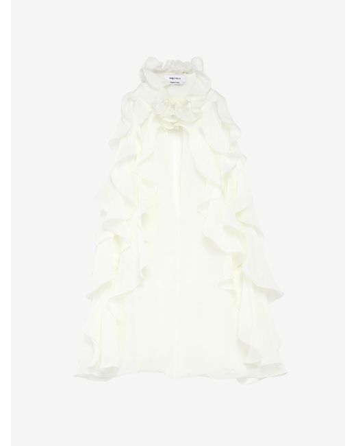 McQueen White Ruffled Top