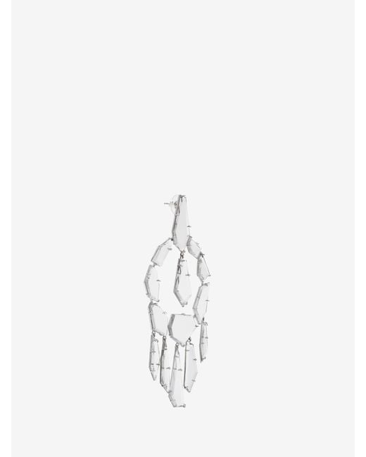McQueen White Mirror Earrings