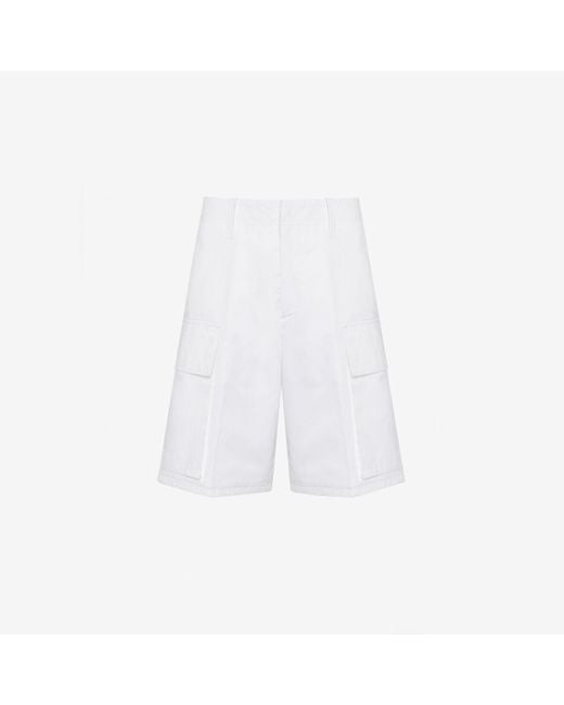 Alexander McQueen White Cargo Shorts for men