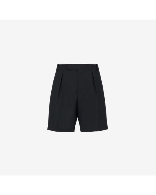 Alexander McQueen Black Pleated Shorts for men