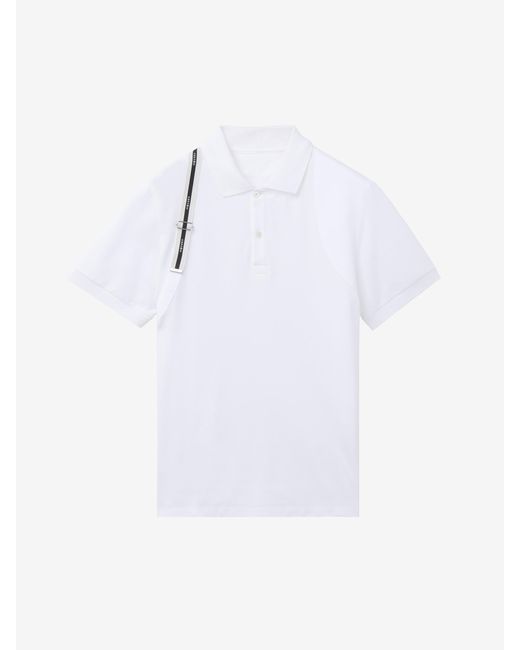 McQueen White Harness Polo Shirt for men