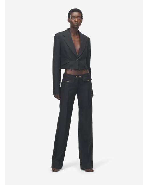 McQueen Blue Straight Leg Trousers