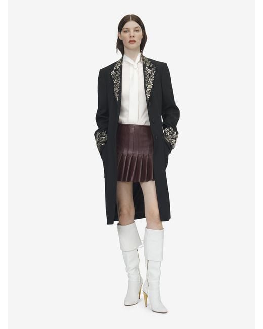 McQueen Blue Floral Embroidery Coat