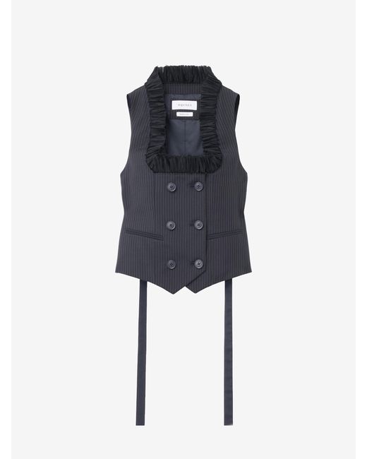 McQueen Blue Pinstriped Tailored Waistcoat