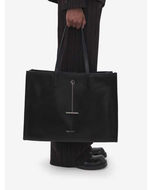 Alexander McQueen Black Mcqueen Pendant Tote Bag for men