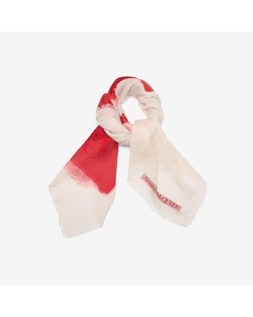 Alexander McQueen Red Schal mit bleeding rose-motiv