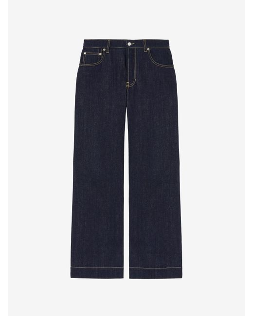 Jeans A Gamba Ampia di Alexander McQueen in Blue da Uomo