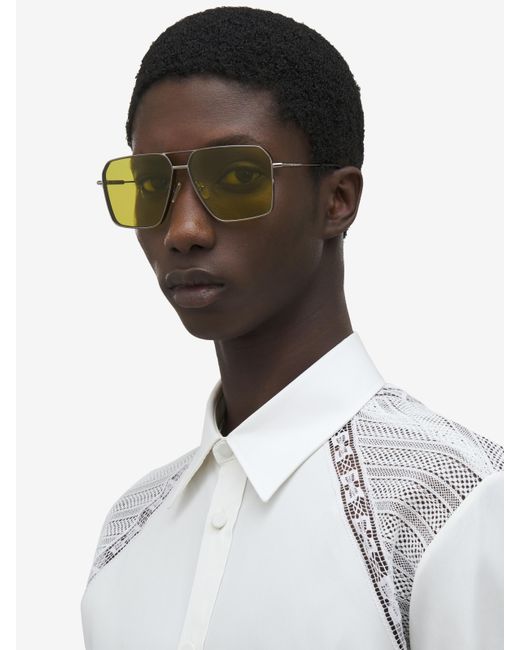 Occhiali Da Sole Navigator di Alexander McQueen in Green da Uomo