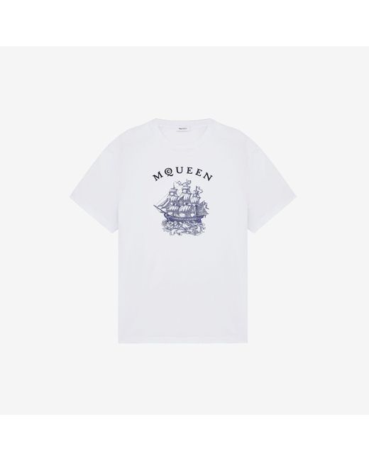 メンズ Alexander McQueen セーラー タトゥー Tシャツ White