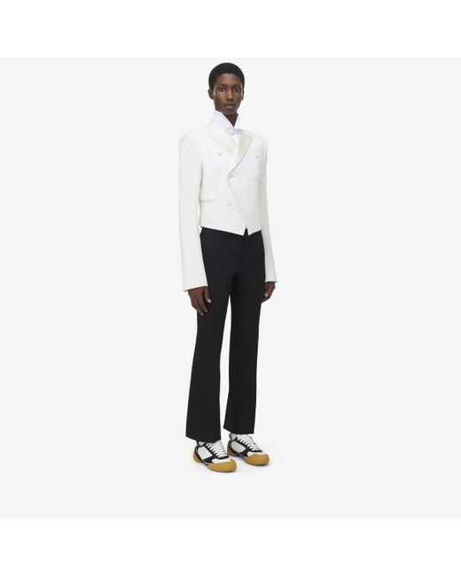 メンズ Alexander McQueen ダブルブレスト シュランク ジャケット White