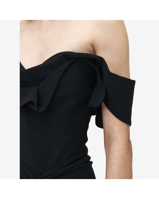 Alexander McQueen オフショルダー イブニングドレス Black