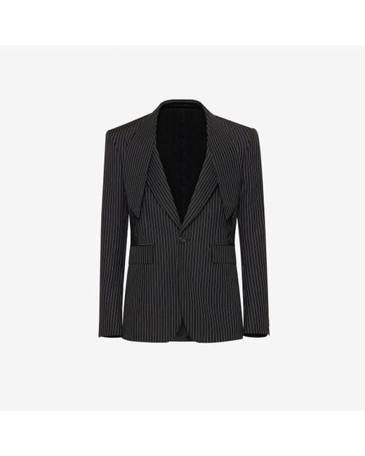 Alexander McQueen Black Reverse Lapel Single-breasted Jacket for men