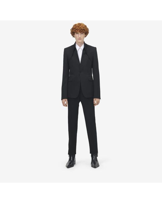 Alexander McQueen Blue Reverse Lapel Single-Breasted Jacket for men